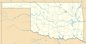 A map of Oklahoma showing the location of Foss State Park