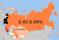 Jewish % of the population in each SSR in 1939