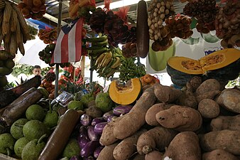 Vegetable stand at Fiesta Acabe del Café in Maricao in 2014