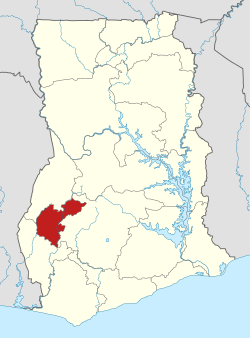 阿哈福大区位于加纳的位置