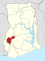Location of Ahafor Region in Ghana
