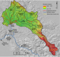 Arroyo Mocho watershed; Livermore is near the right of the green area