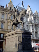 Statue of ban Josip Jelačić in Zagreb