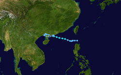 热带风暴黑格比的路径图