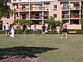 A game of touch football in Bradley Reserve, the northern park