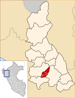Location of San Pablo in the Cajamarca Region