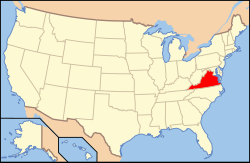 弗吉尼亚州在美国的位置