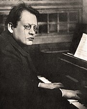 Max Reger playing the piano, ca. 1910