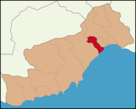 Map showing Mezitli District in Mersin Province