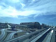 View of the Main Terminal of the PHX Sky Train from an approaching train.