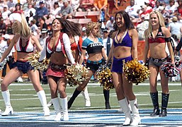 NFL cheerleader uniforms in 2006