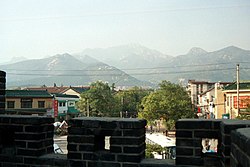 Mount Tai seen across Tai'an