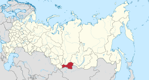 图瓦共和国在俄罗斯的位置。