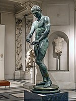 Bronze statue of an athlete from Ephesus cleaning his strigil; 1st century CE copy of a possible original by Polykleitos