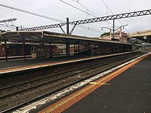 Southbound view from Platform 1, January 2021