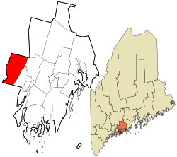 德累斯顿在林肯县的位置（以红色标示）
