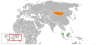 Location map for Malaysia and Mongolia.