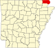 标示出克莱县位置的地图