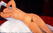 Amedeo Modigliani, 1917, Nude (Nu), oil on canvas, 73 × 116.7 cm