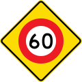 60 km/h speed limit ahead