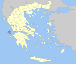 Location of Cephalonia Prefecture in Greece