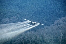 U.S. Air Force aircraft spraying defoliant