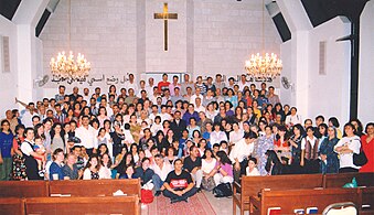 Iraqi Assyrians in an evangelical alliance church, Amman, 1998.