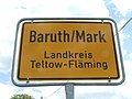 Street sign on entry to Baruth/Mark