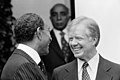Image 14 Camp David Accords Photo credit: U.S. News & World Report Restoration: Lise Broer United States President Jimmy Carter (right) greeting Egyptian President Anwar Sadat at the White House on April 8, 1980, shortly after the Camp David Accords went into effect. The agreements were signed by Sadat and Israeli Prime Minister Menachem Begin on September 17, 1978, and led directly to the Egypt–Israel Peace Treaty. More selected pictures