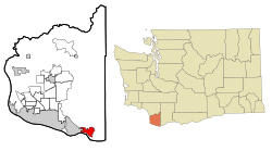 Location of Washougal, Washington