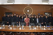 Defence Minister of India, Nirmala Sitharaman, with the IOFS probationers at South Block