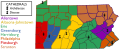 Map of Catholic dioceses in Pennsylvania