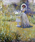 Woman in garden