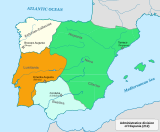 Administrative division of Hispania in 212