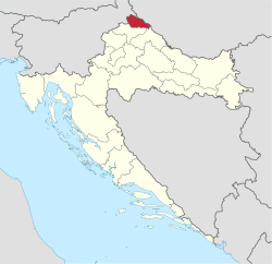 梅吉穆列县在克罗地亚的位置