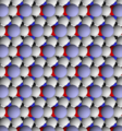 View of trioctahedral mica structure looking at surface of a single layer