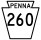 Pennsylvania Route 260 marker