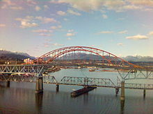 A railway swing bridge.