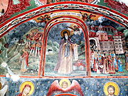 A fresco depicting St. John of Rila from Rila Monastery, Bulgaria (10th century, after the Golden age of Simeon I the Great)