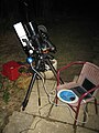 Image 3An amateur astrophotography setup with an automated guide system connected to a laptop (from Observational astronomy)