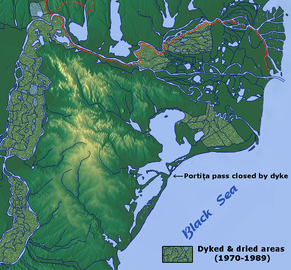 Dyked and dried areas in the communist time