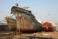 Dhaka shipyard on Buriganga River
