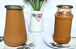 Dulce de leche in glass jars