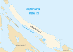 Map of Galiano and surrounding islands