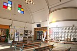 Inside the station building