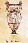 Tracing of an engraving of the Sosibios vase by John Keats