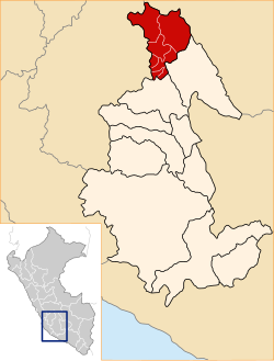 Location of Huanta in the Ayacucho Region