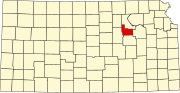 Map of Kansas highlighting Geary County