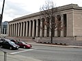 Mellon Institute of Industrial Research of Carnegie Mellon University, built in 1937, at the corner of Fifth Avenue and S. Bellefield Avenue.