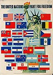 United Nations poster, created by the U.S. government in May 1942, featuring the Red Ensign with the Star of India emblem